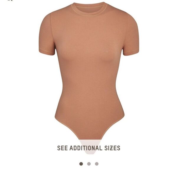 SKIMS Sedona Cotton Jersey T-Shirt Thong Bodysuit Sz 4X NWT - Picture 2 of 11